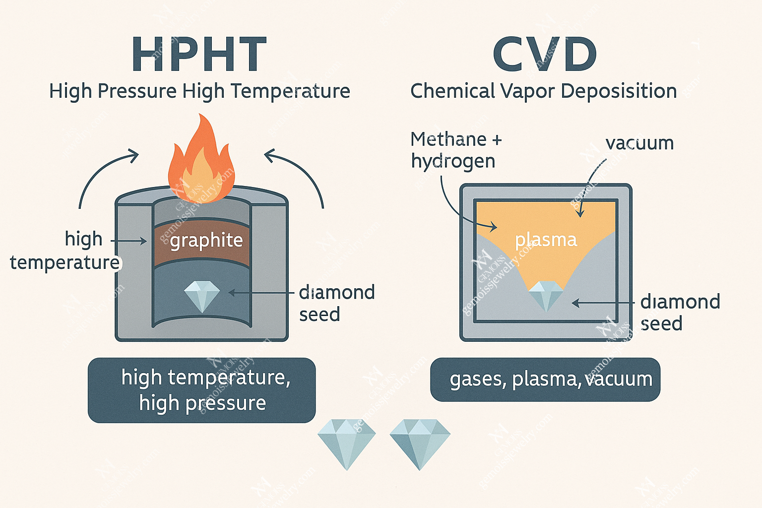 HPHT VS CVD diamond