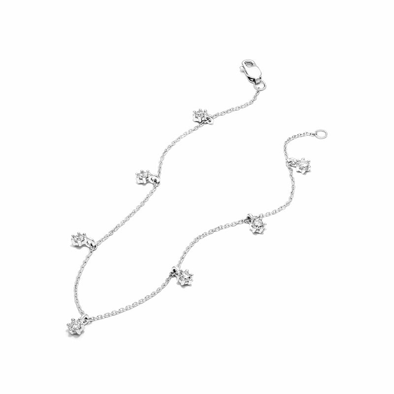 Moissanite Diamond Dangle Station Bracelet