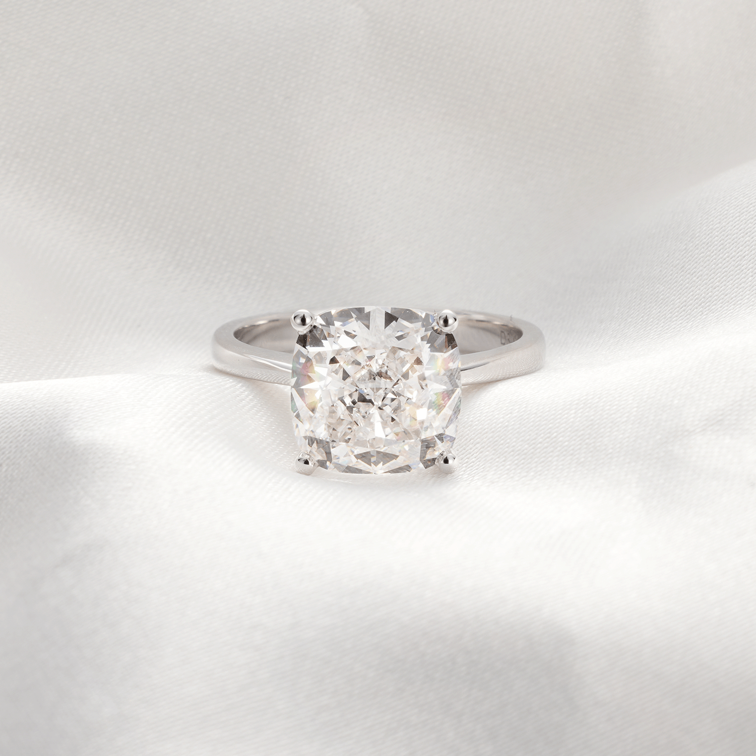 3.5CT Cushion Cut Hight Set Moissanite Diamond Engagement Ring