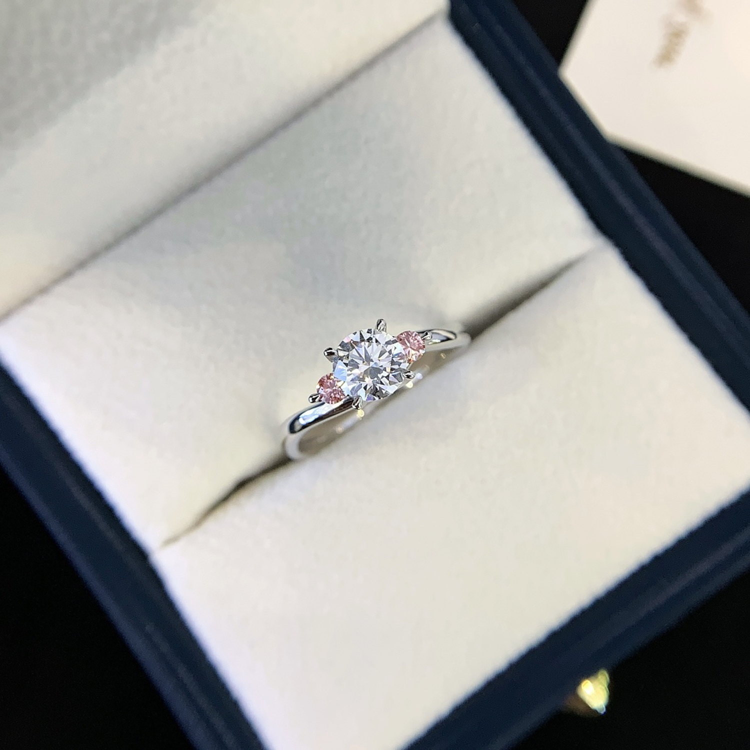 18K Gold Bypass Three Stones Round Cut Lab-Grown Diamond Engagament Ring