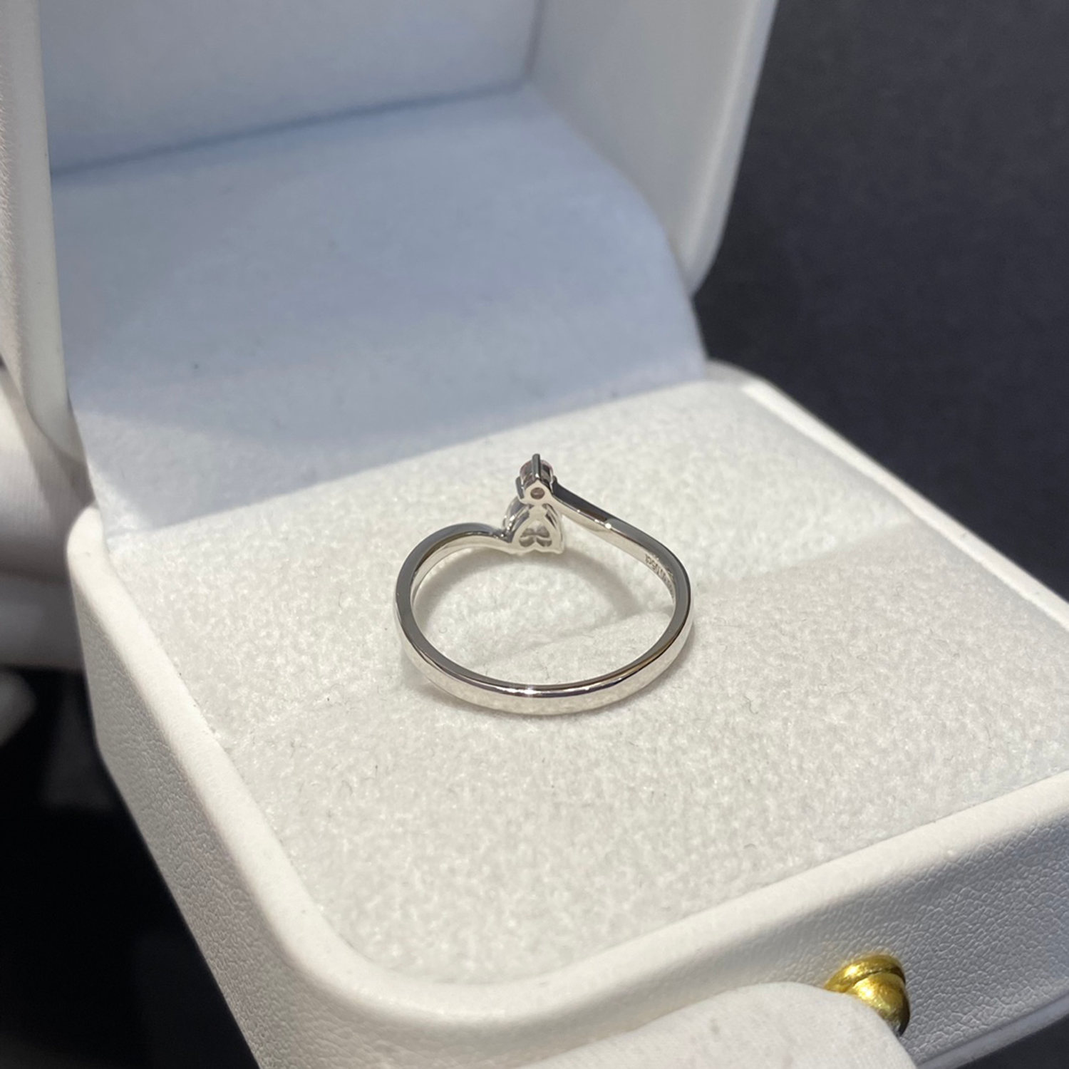 18K Gold Bypass White And Pink Lab-Grown Diamond Solitaire Engagement Ring
