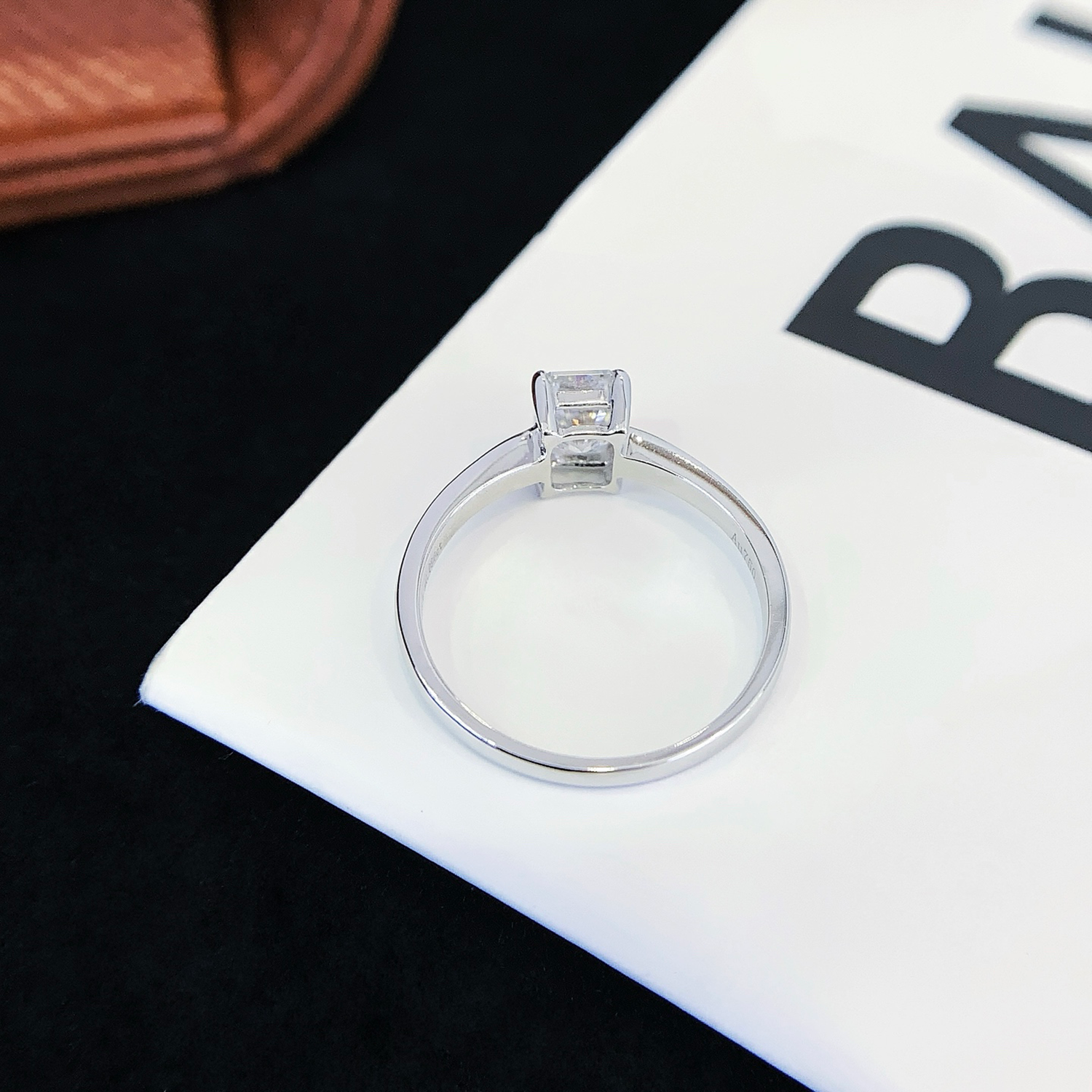 18K Gold Radiant Cut Lab-Grown Diamond Accent Engagement Ring