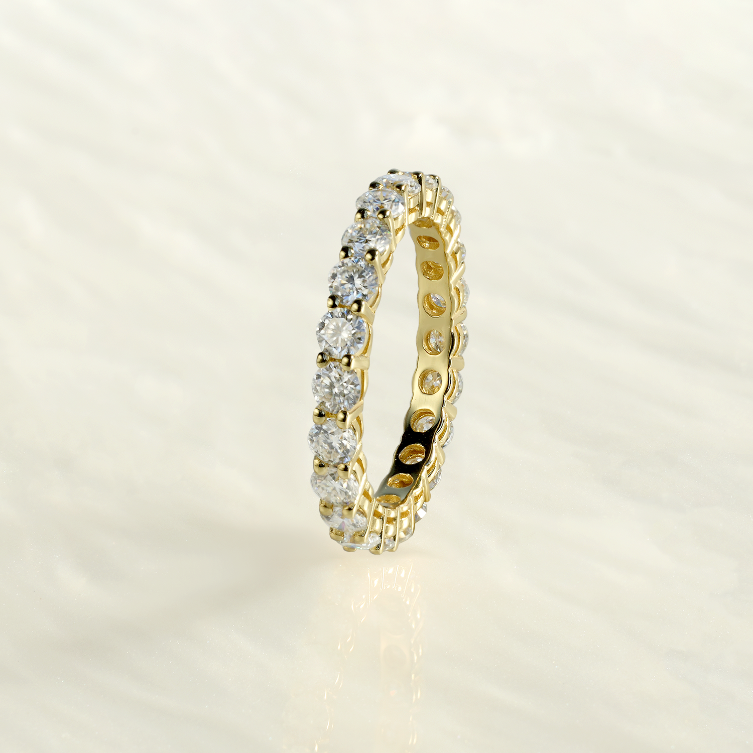 Round Cut Moissanite Eternity Ring