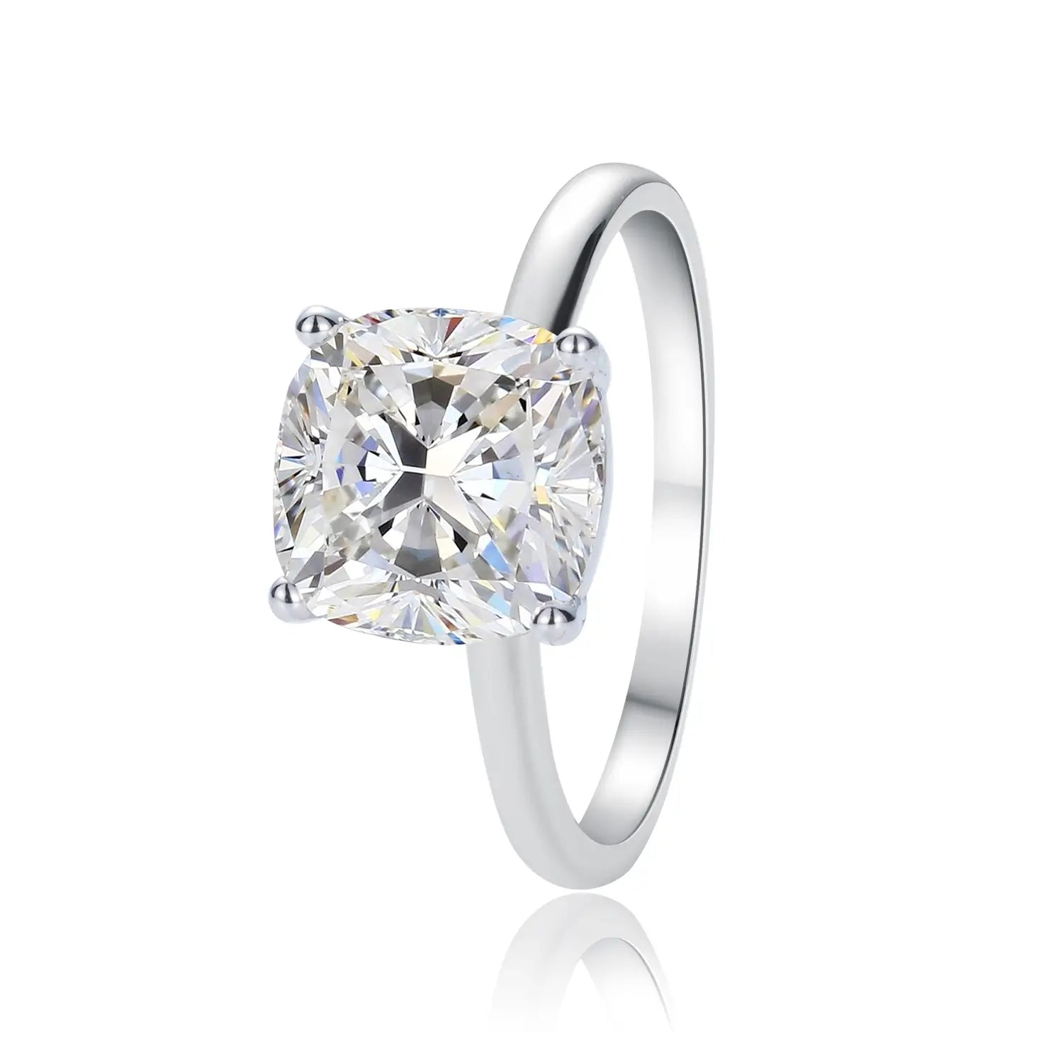 3.5CT Cushion Cut Hight Set Moissanite Diamond Engagement Ring