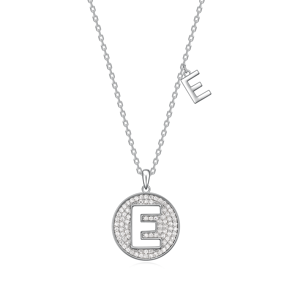 14K Gold Plated Moissanite Letters Sparkle Pendant