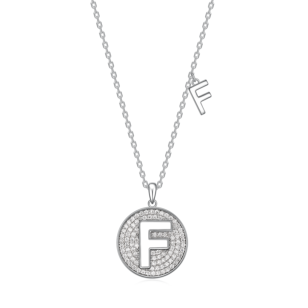 14K Gold Plated Moissanite Letters Sparkle Pendant