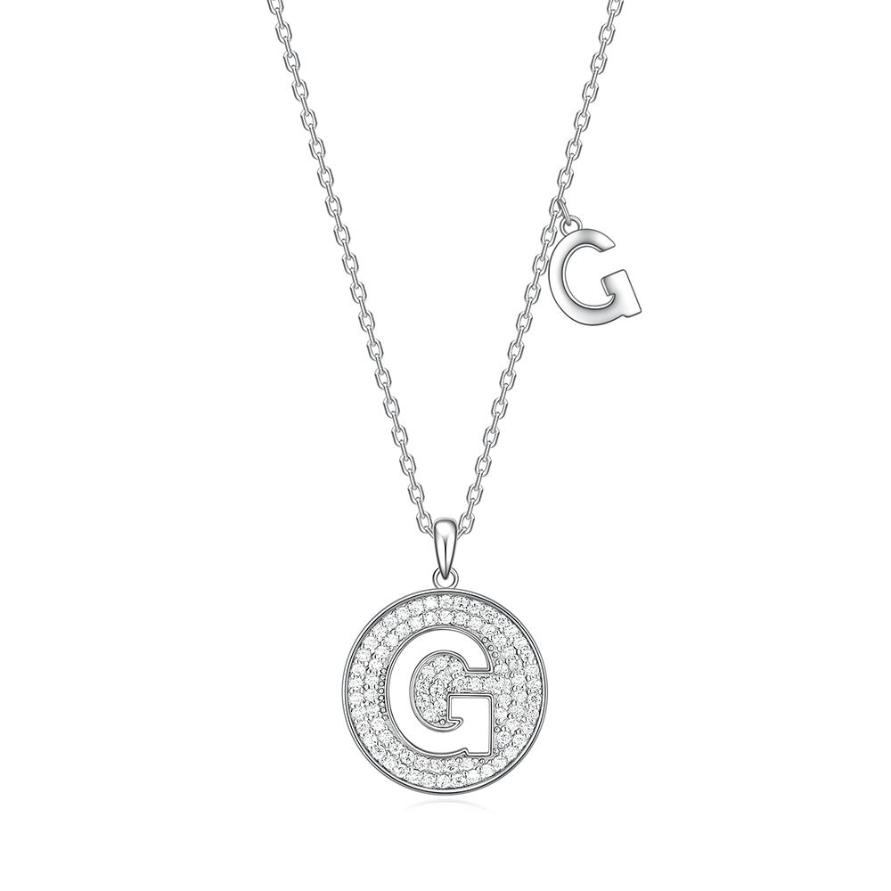 14K Gold Plated Moissanite Letters Sparkle Pendant