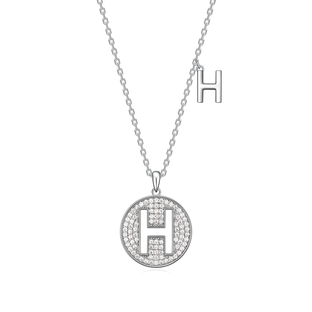 14K Gold Plated Moissanite Letters Sparkle Pendant