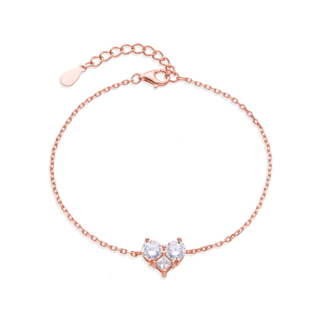 Heart-Shaped Moissanite Main Stone Bracelet