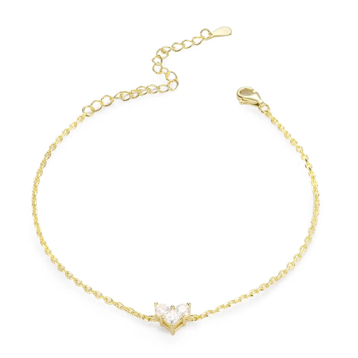 Heart-Shaped Moissanite Main Stone Bracelet