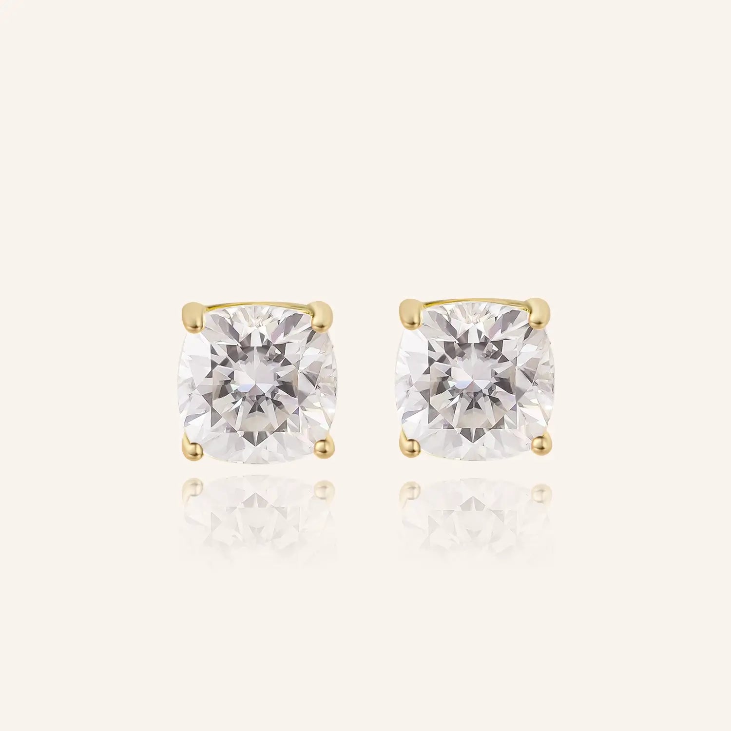 Full and Simple Cushion Moissanite Earrings