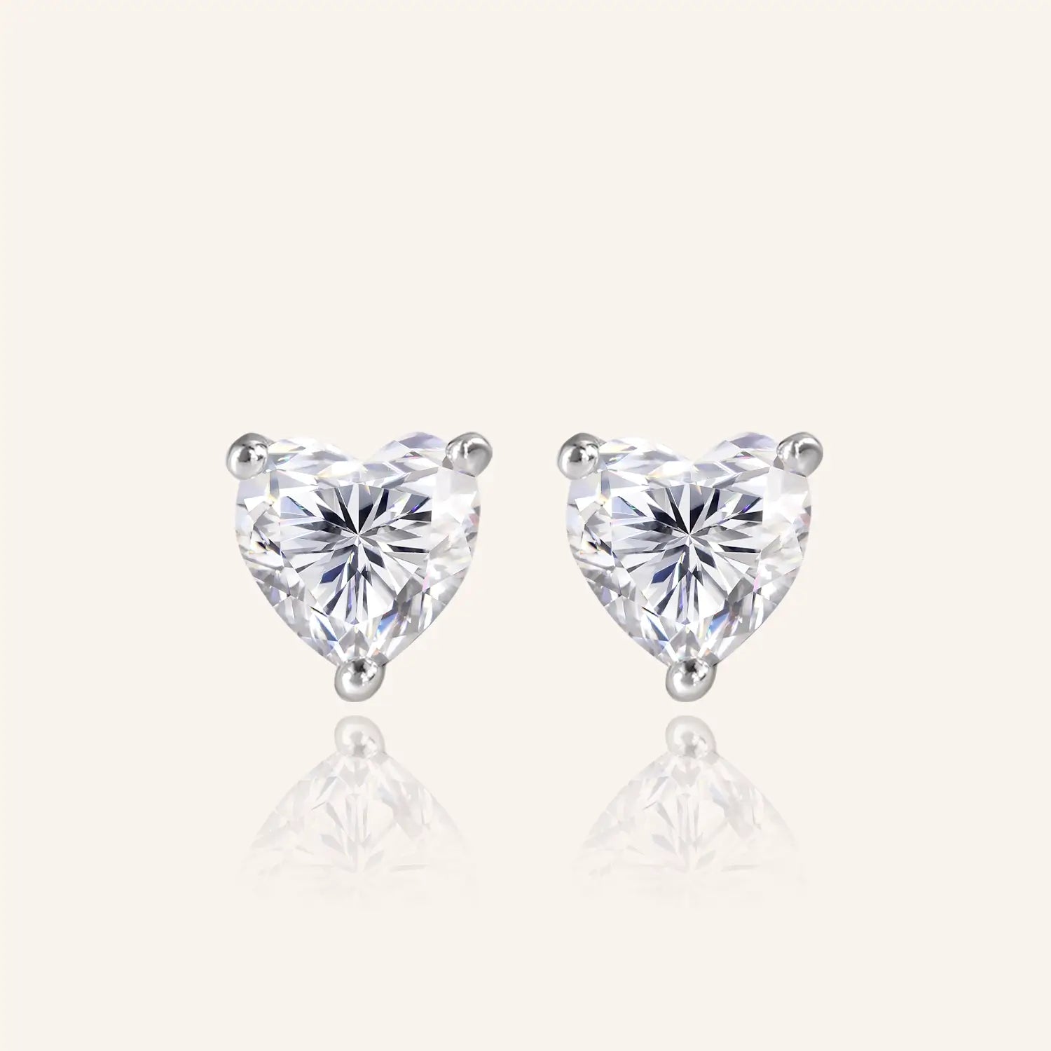 Heart Cut Moissanite Cross Barbell Butterfly Back Earrings