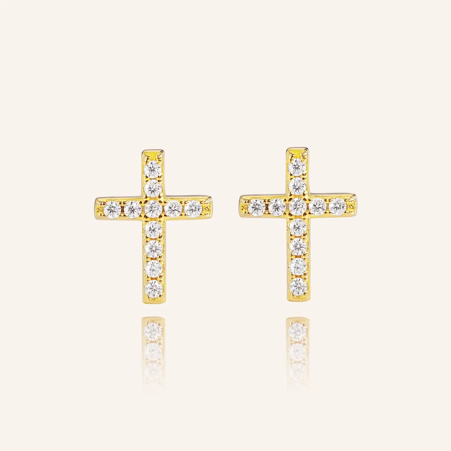 Moissanite Cross Barbell Screw Back Earrings