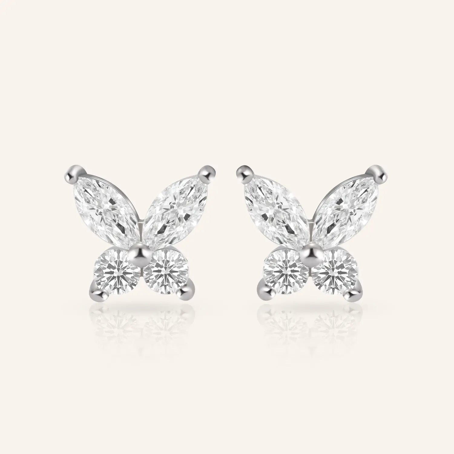 14K Gold Plated Classic Butterfly Moissanite Stud Earring