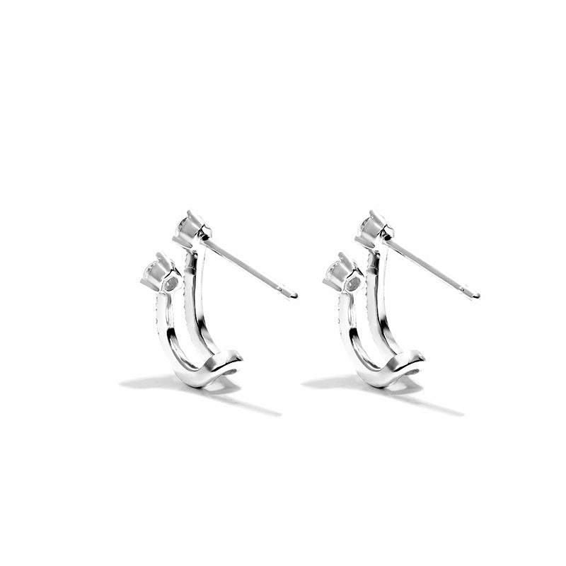 Two Row Pavé Moissanite Stars Stud Earrings