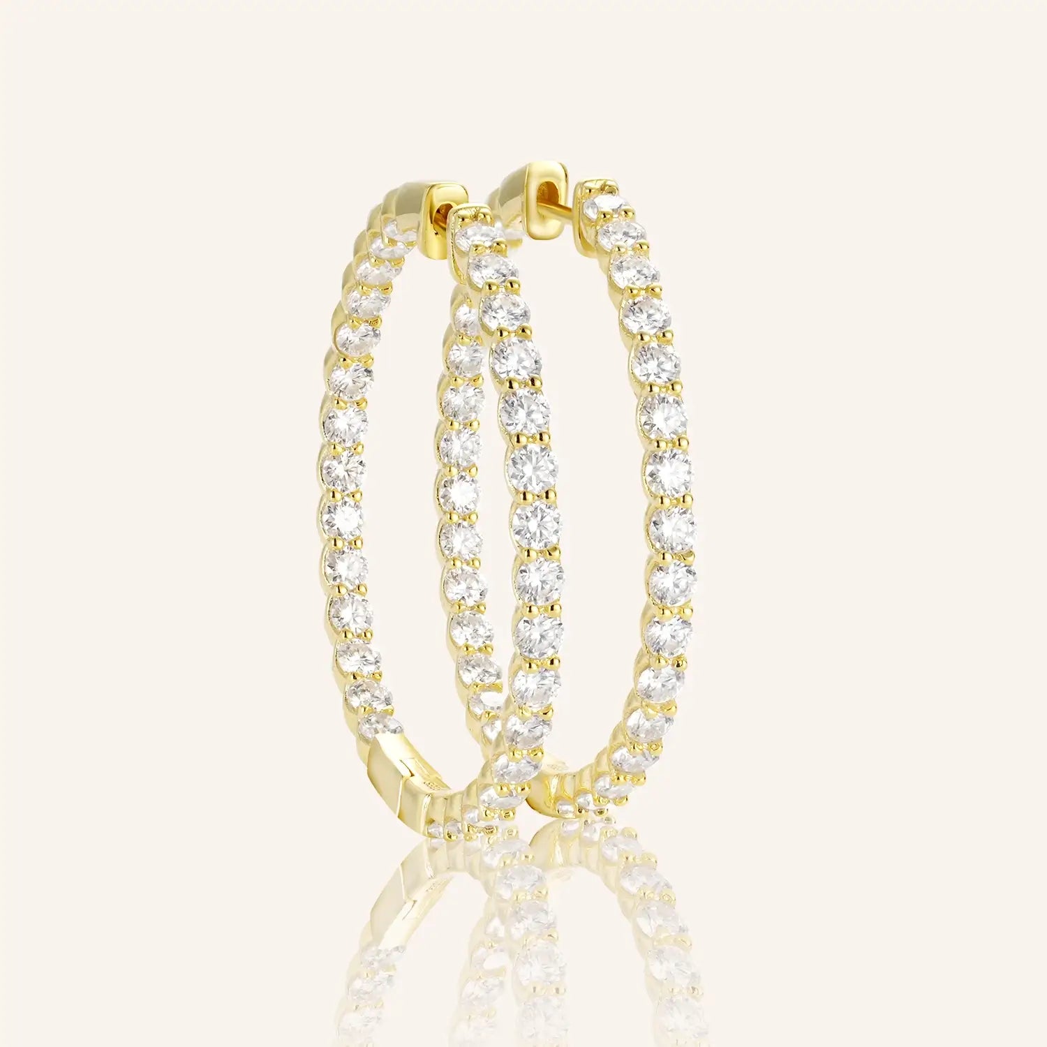 3.48CT Classic Pave Moissanite Hoop Earrings