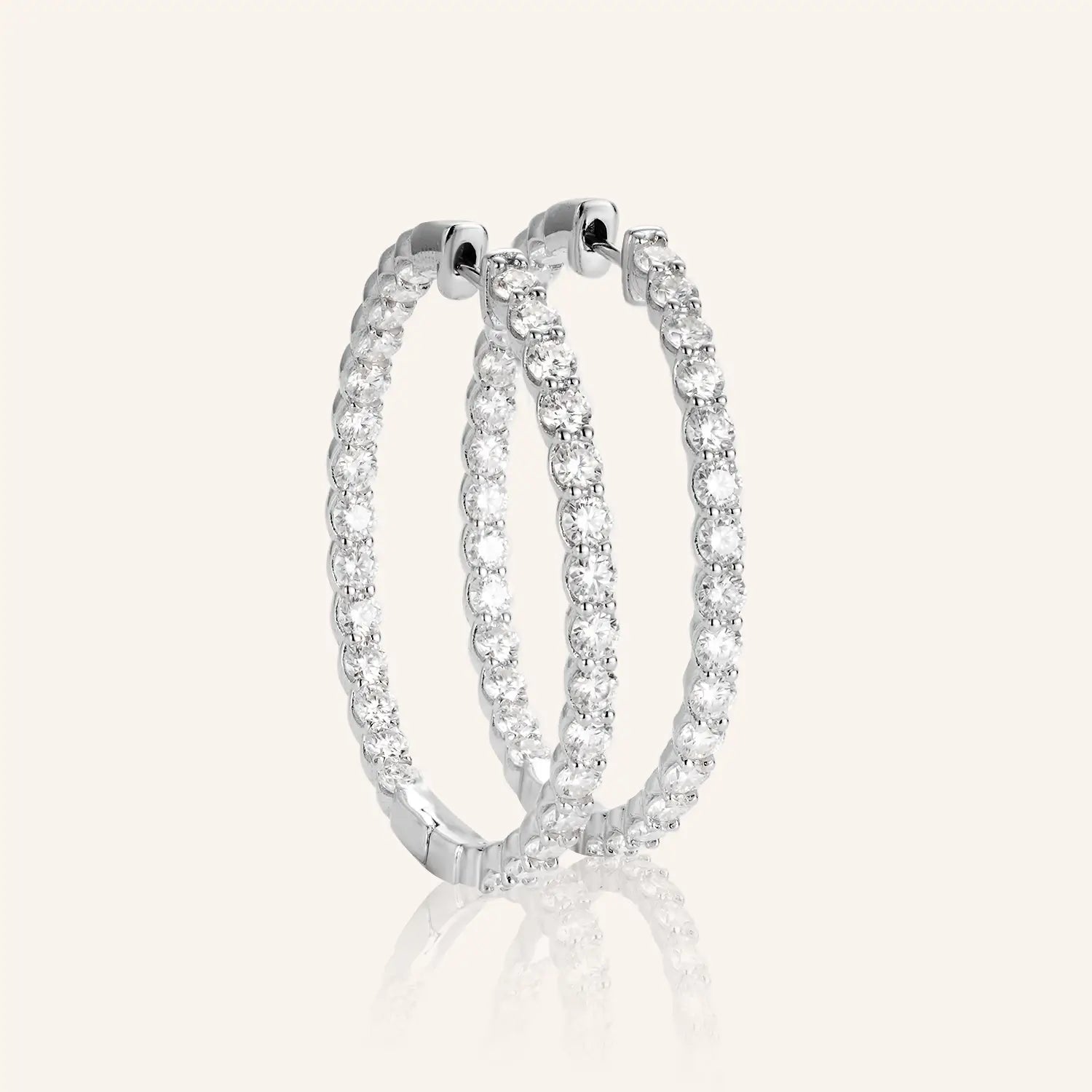 3.48CT Classic Pave Moissanite Hoop Earrings