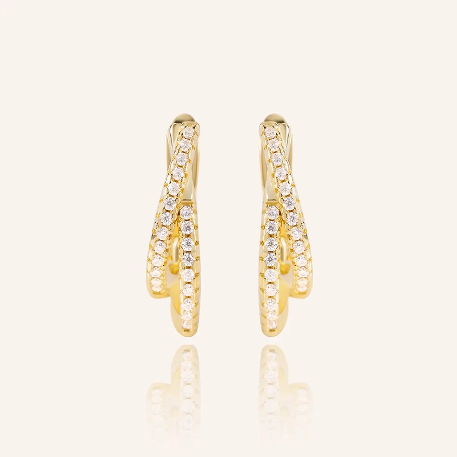 Criss-Cross Moissanite Hoop Earrings