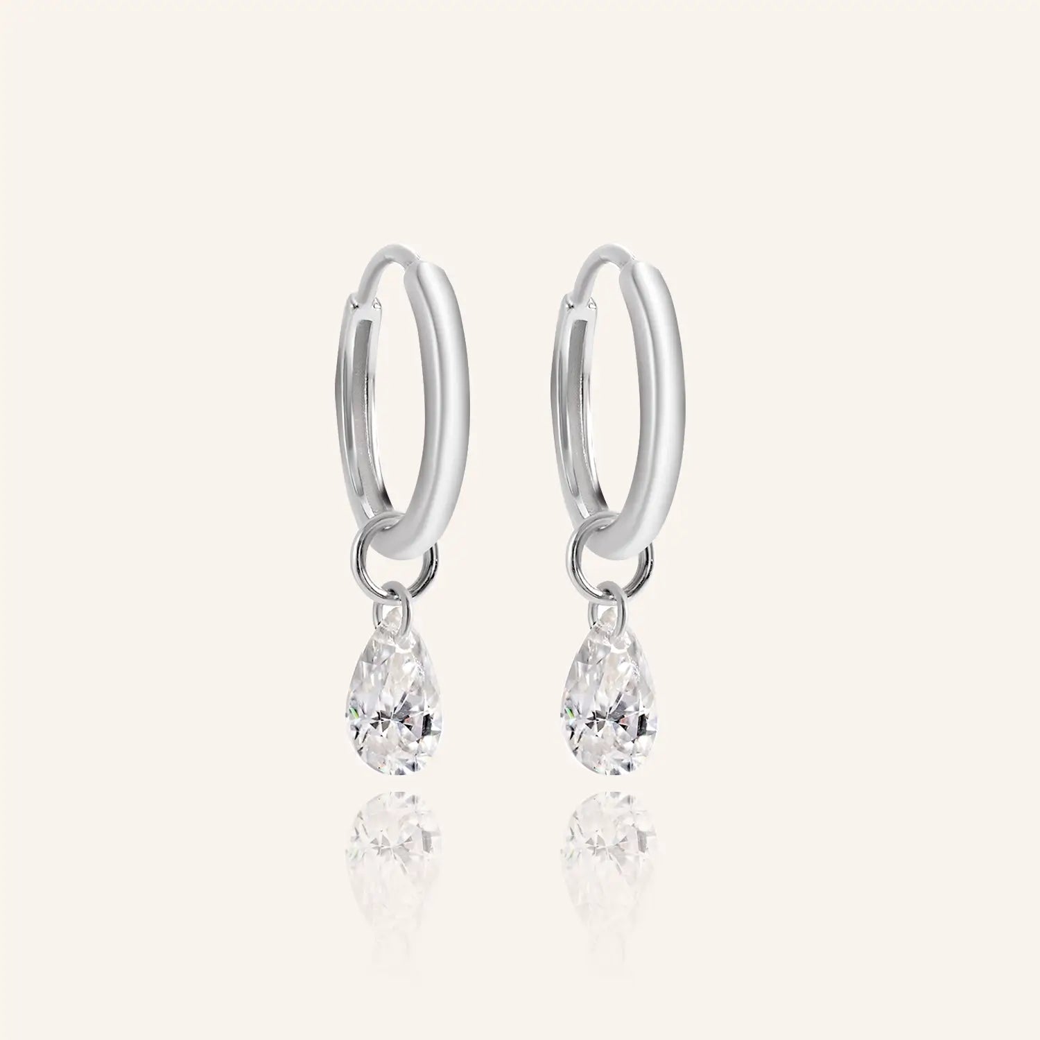 Classic Pear Moissanite Hoop Earrings 2.5 T.W.ct
