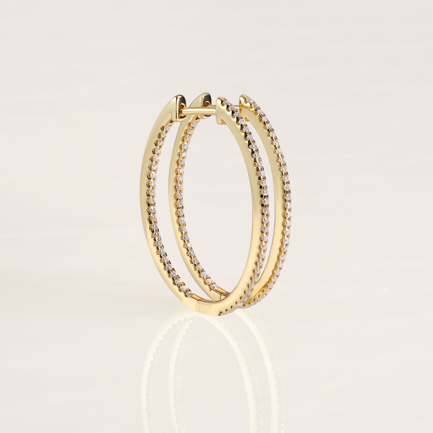 Classic Pave Moissanite Hoop Earrings