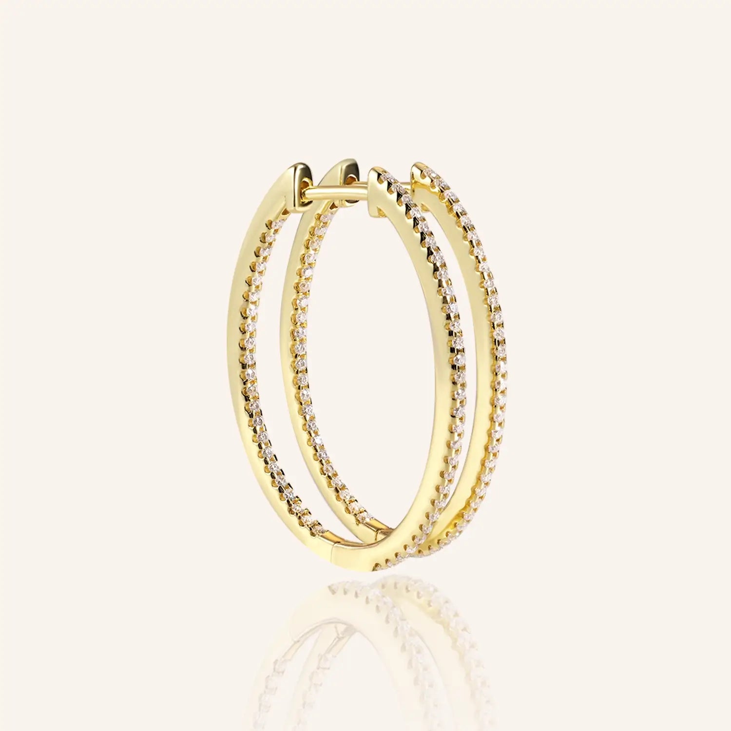Classic Pave Moissanite Hoop Earrings