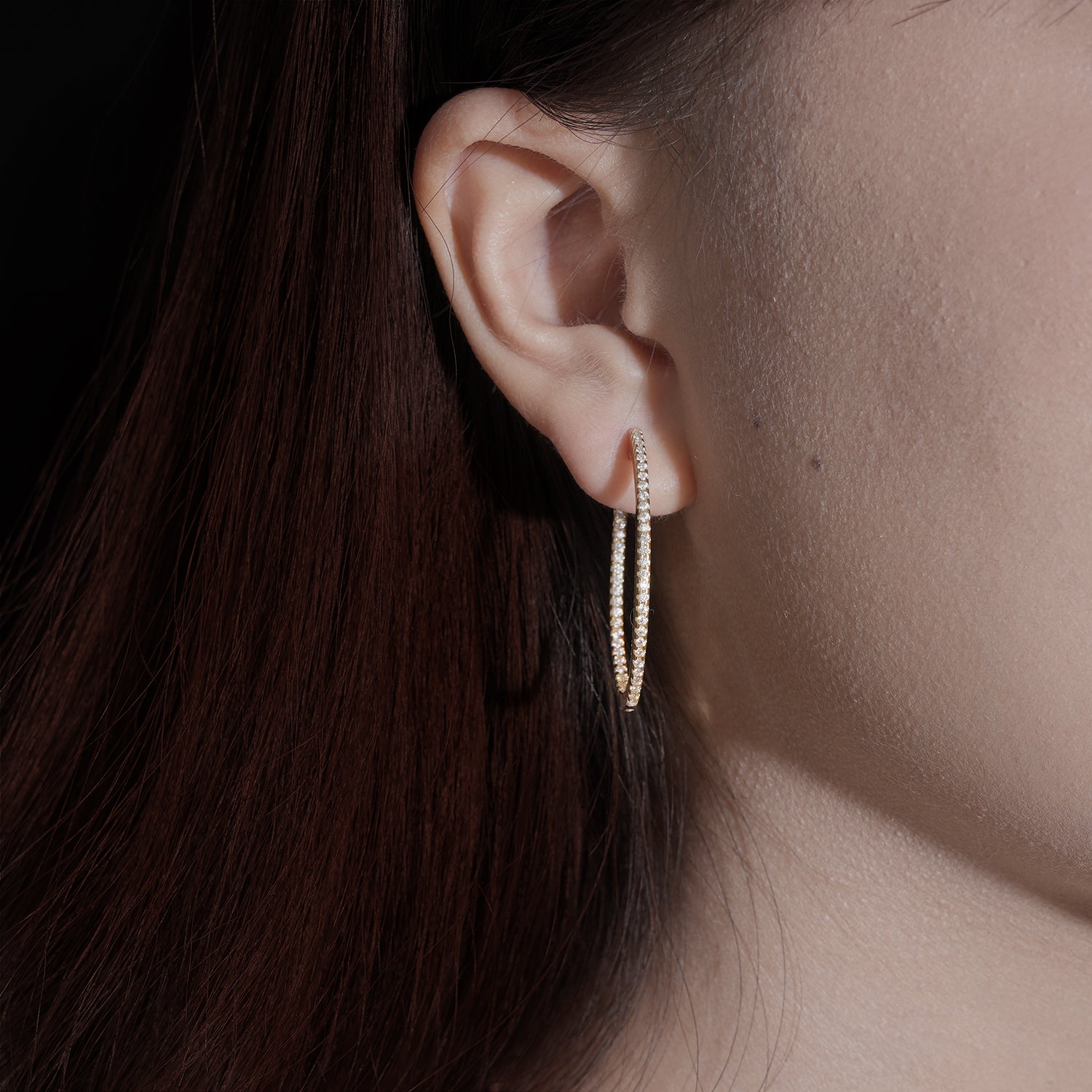 Classic Pave Moissanite Hoop Earrings