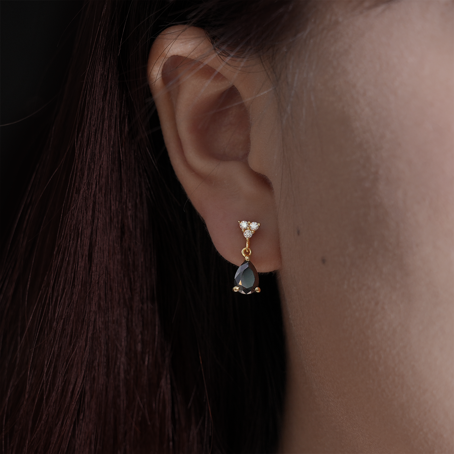 Round and Pear Cut Moissanite Stud Drop Earrings