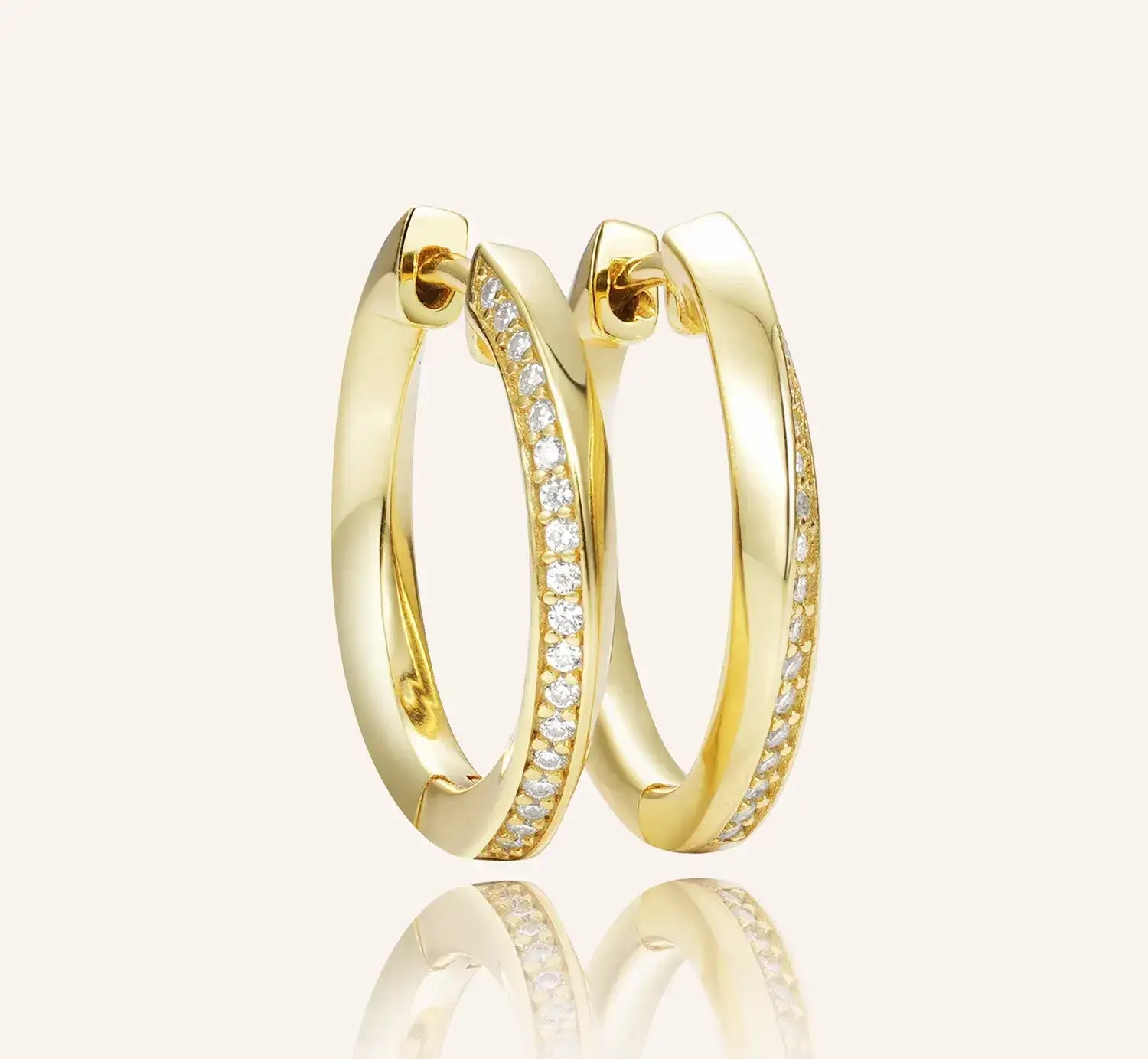 Channel-Set Moissanite Diamond Möbius Hoop Earrings