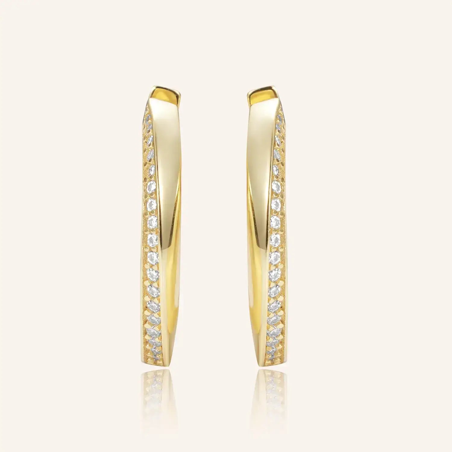 Channel-Set Moissanite Diamond Möbius Hoop Earrings