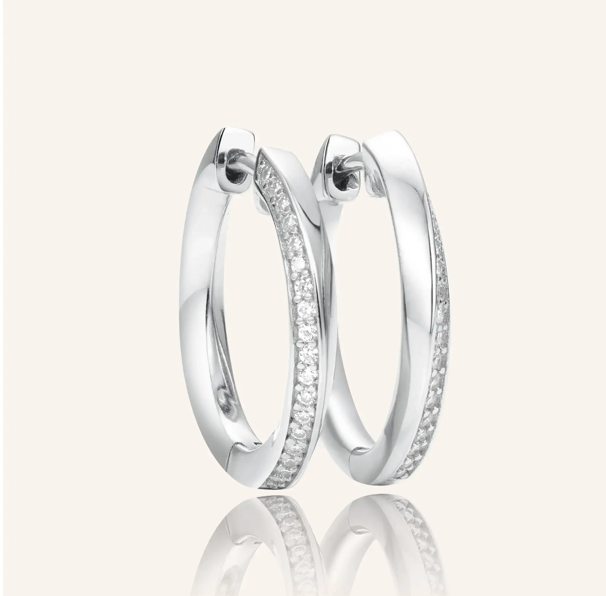 Channel-Set Moissanite Diamond Möbius Hoop Earrings
