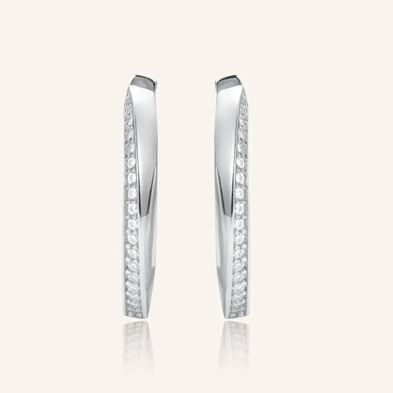 Channel-Set Moissanite Diamond Möbius Hoop Earrings