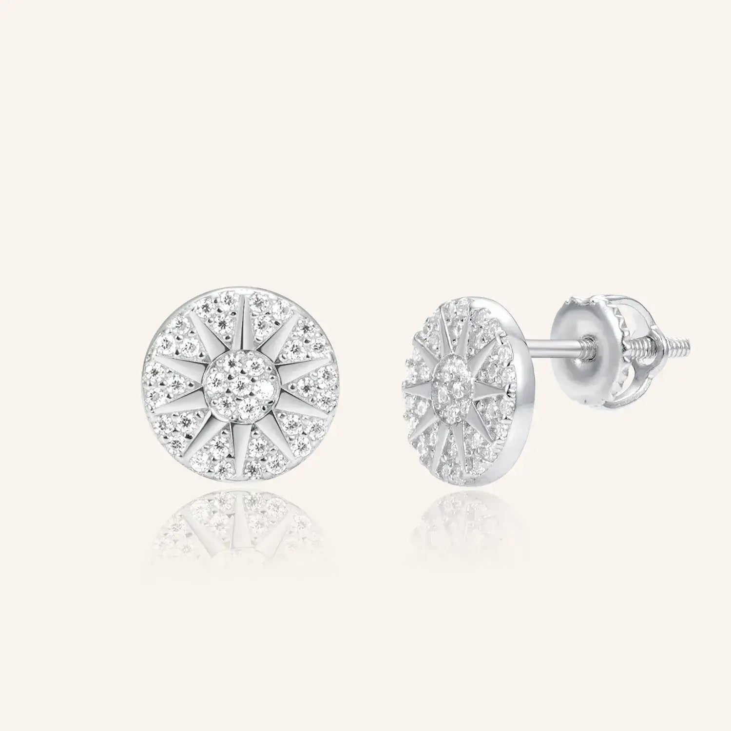 Sparkle Sunburst Moissanite Diamond Vacation Stud Earring