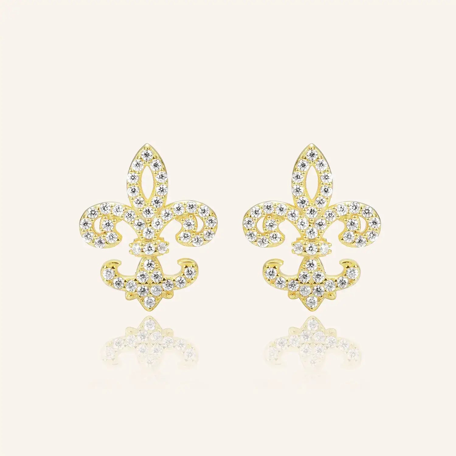 Fleur De Lis Petite Moissanite Diamond Fashion Earrings