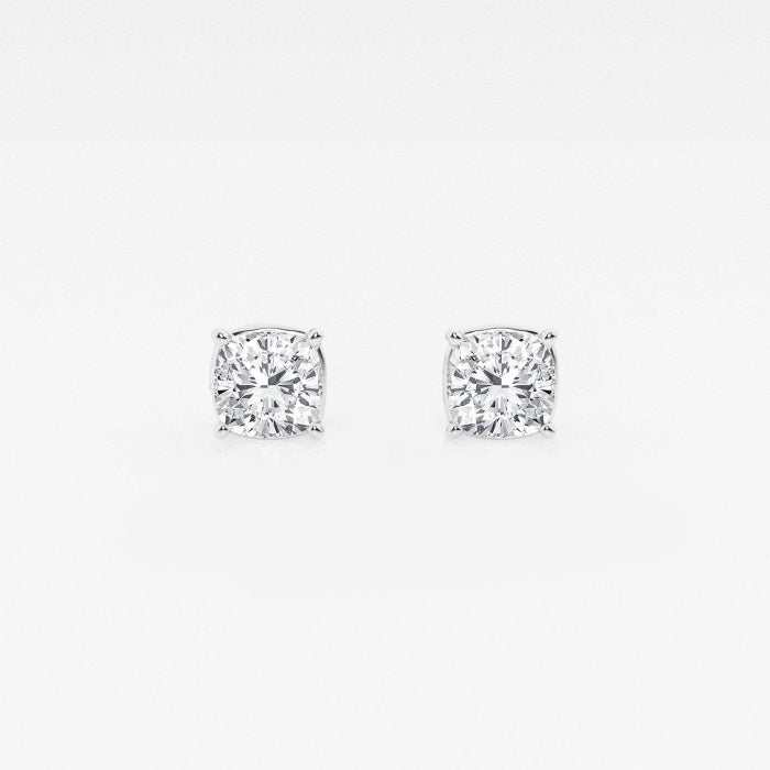 Full and Simple Cushion Moissanite Earrings
