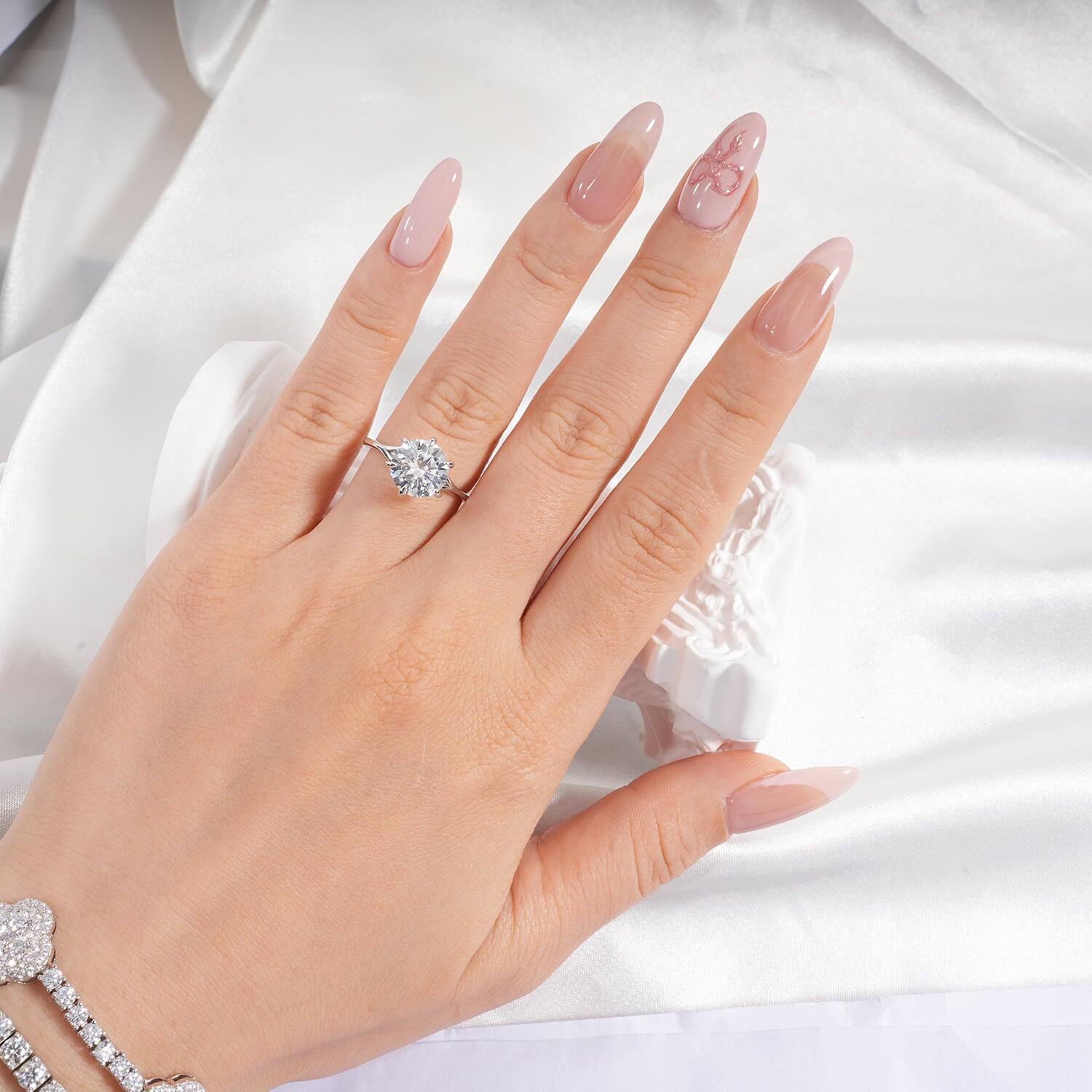 2.5CT Round Brilliant Cut Moissanite Diamond Solitaire Engagement Ring 14K Gold Plated