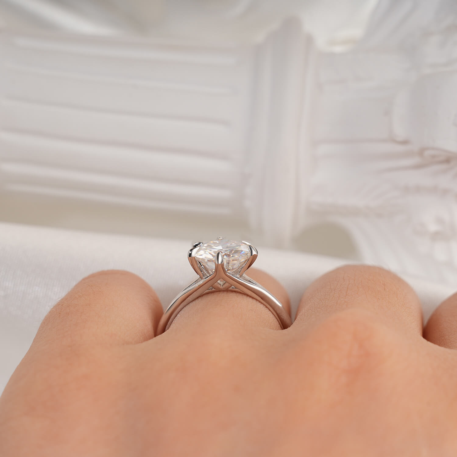 2.5CT Round Brilliant Cut Moissanite Diamond Solitaire Engagement Ring 14K Gold Plated