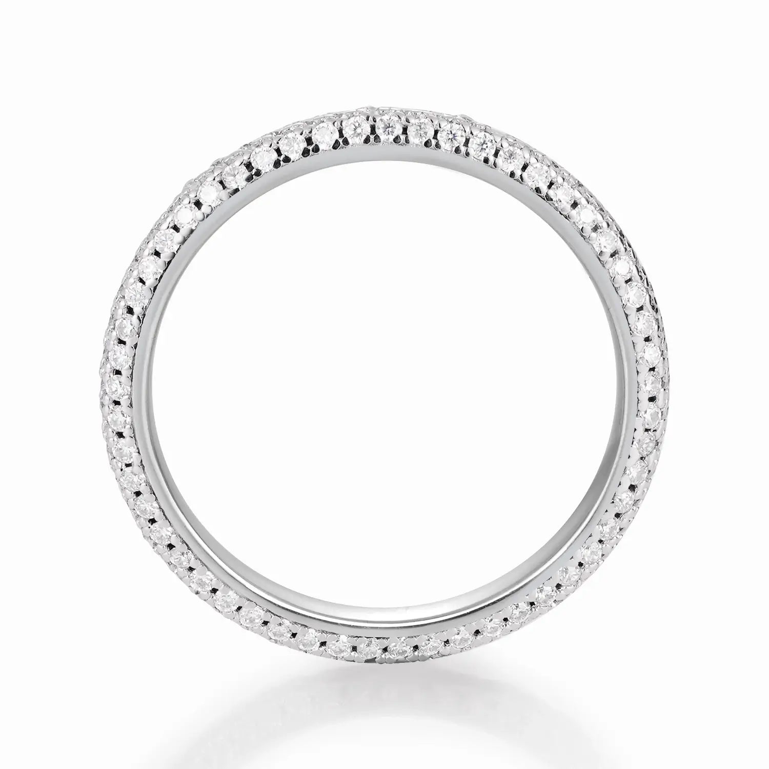 Pave Setting Moissanite Diamond Full Eternity Wedding Ring