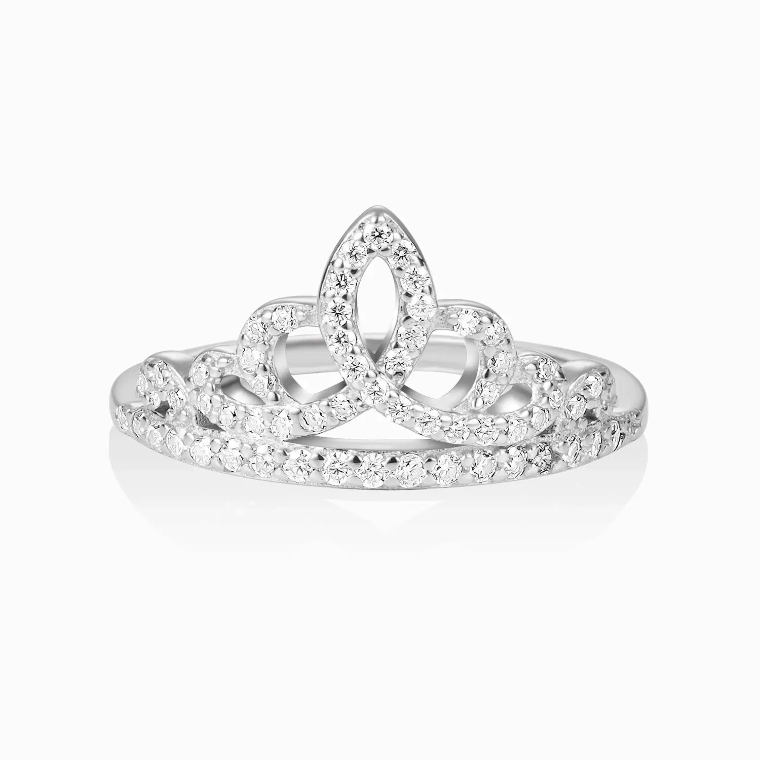Luxury Princess Style Tiara Moissanite Diamond Wedding Ring