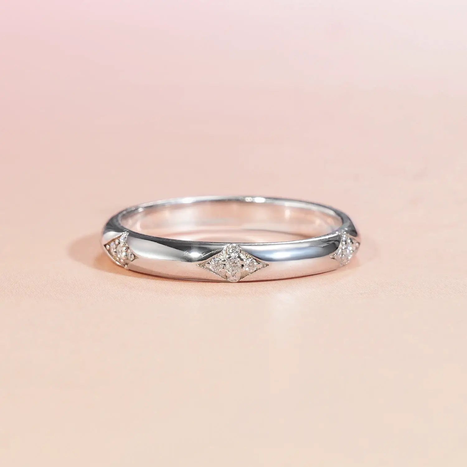 Clusters Moissanite Diamonds Unique Eternity Wedding Ring