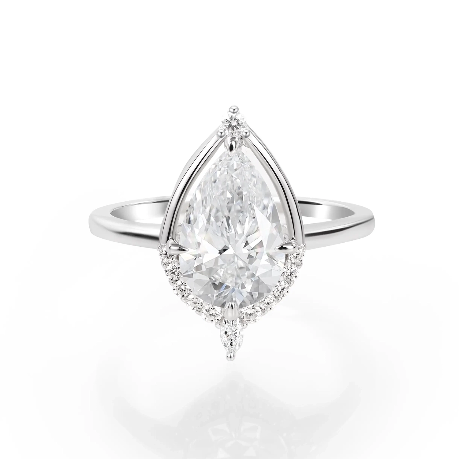 14K Gold Plated Unique Halo Vintage Diamond Engagement Ring