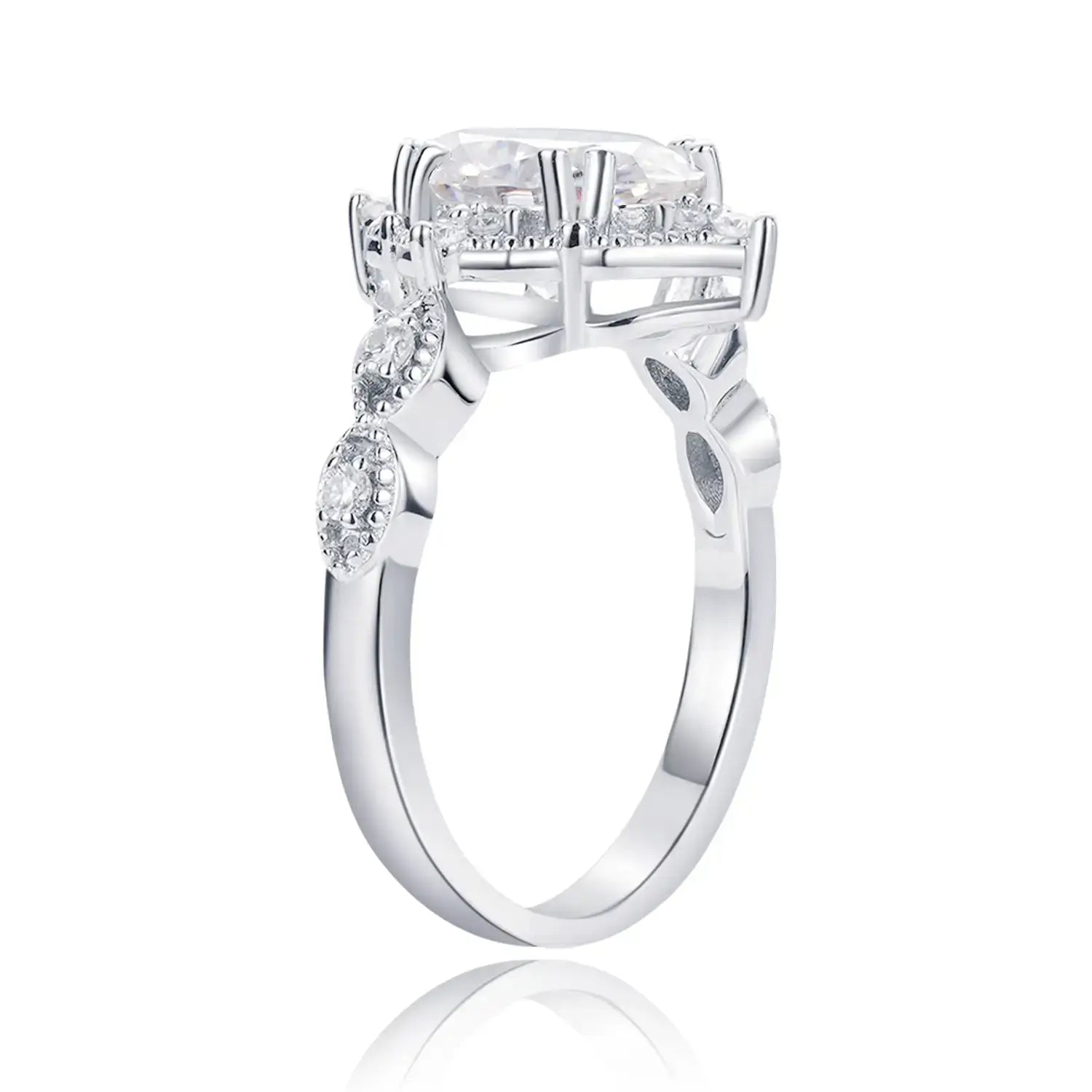 Vintage Luxury Style 1.75CT Oval Cut Moissanite Diamond Engagement Ring