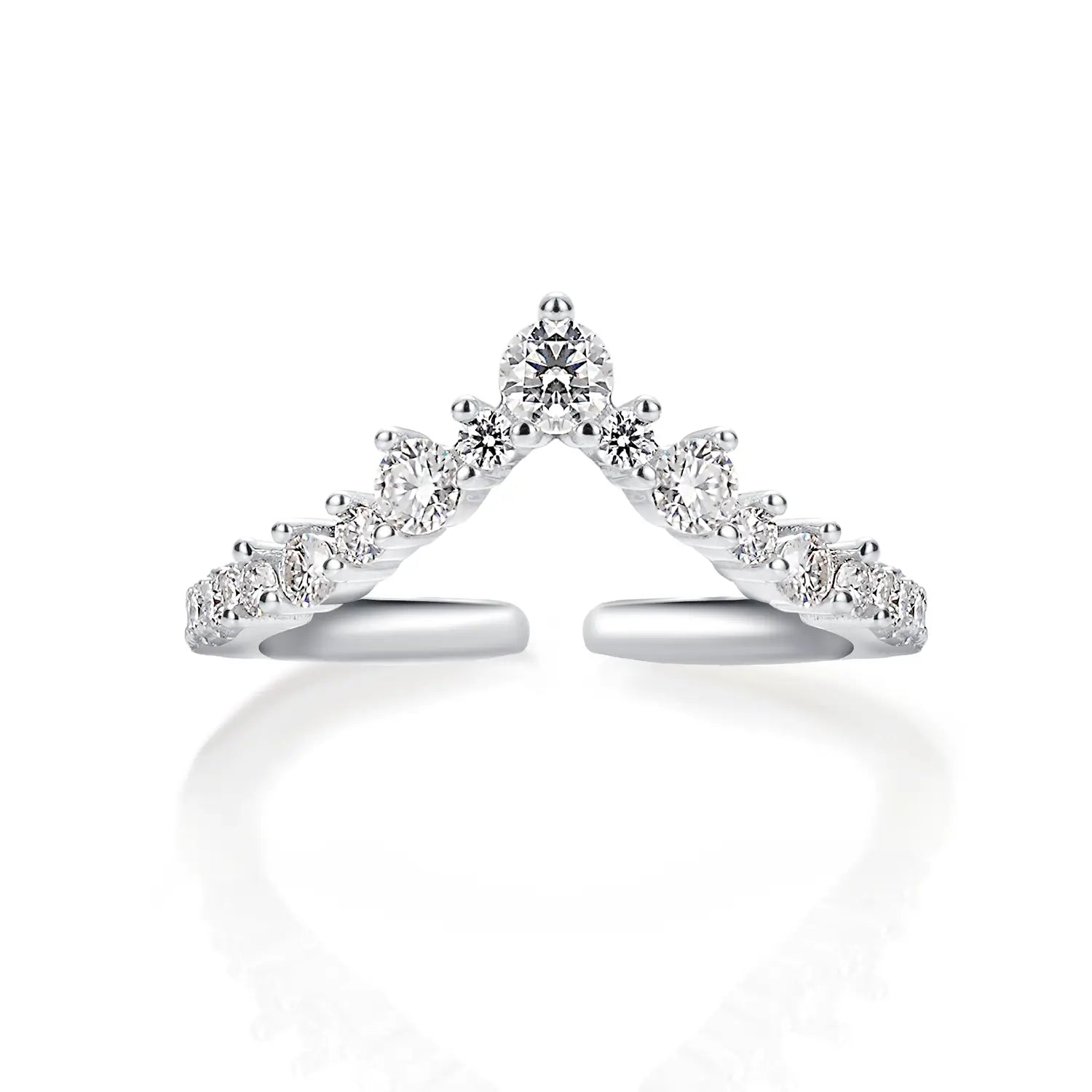 Vintage Luxury Style V-Shaped Moissanite Diamond Wedding Band