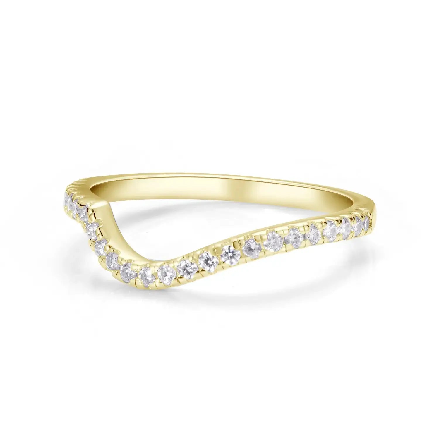 Stackable Crescent Shape Wedding Bands Rings Moissanite Diamond
