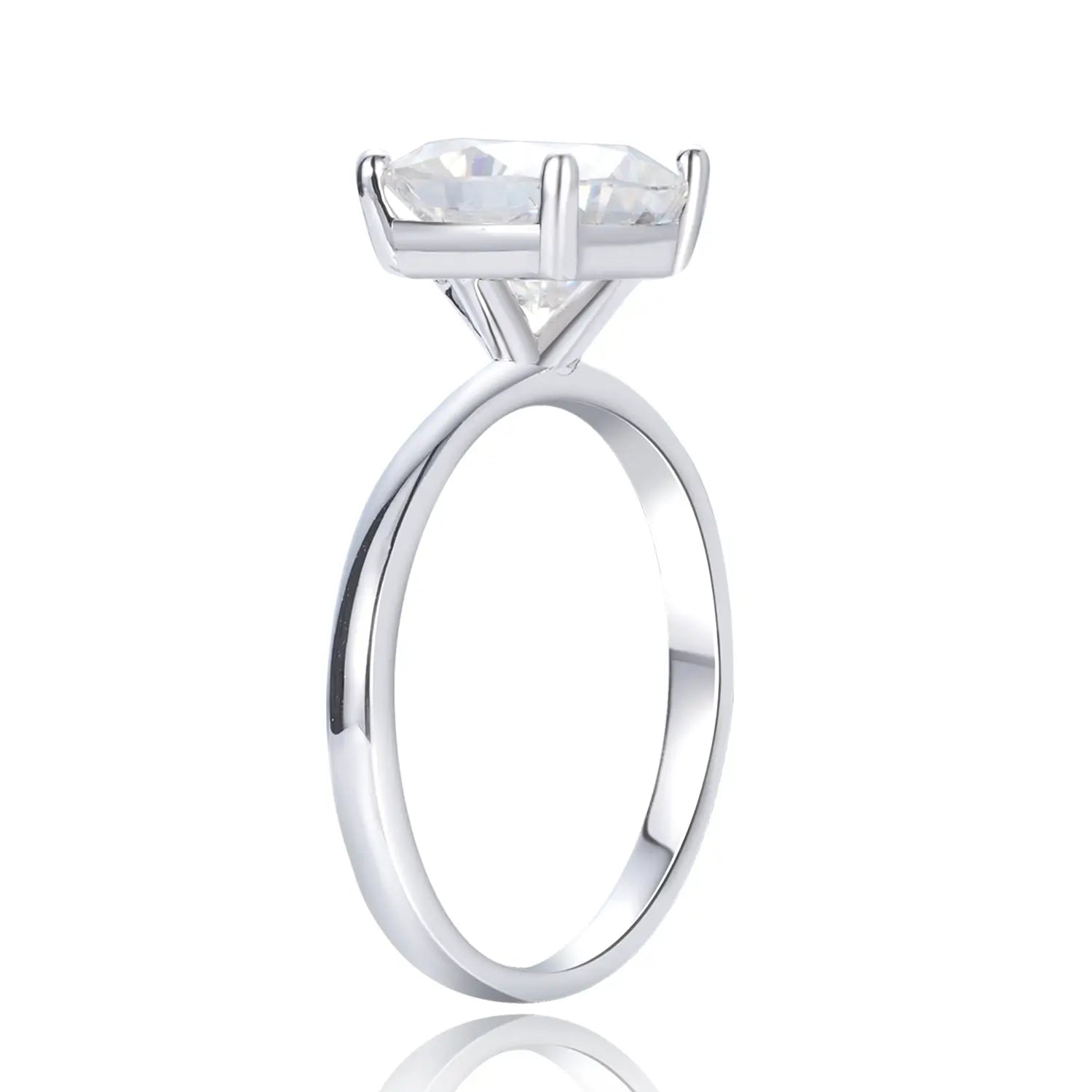 3.5CT Cushion Cut Hight Set Silver Moissanite Diamond Engagement Ring