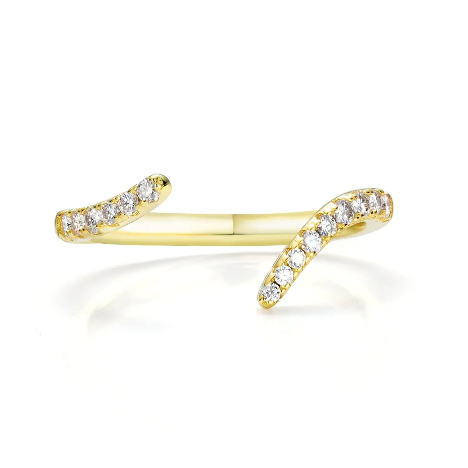 Bypass Solitaire Marquise Cut Moissanite Diamond Engagement Ring