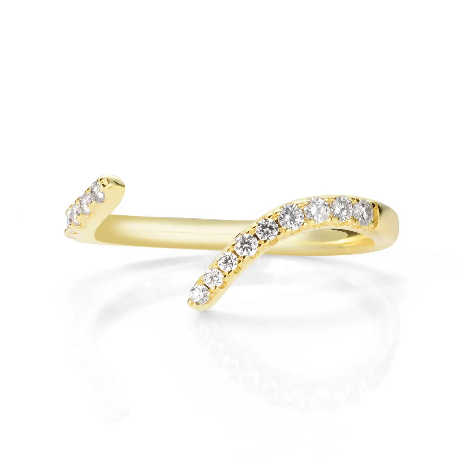 Bypass Solitaire Marquise Cut Moissanite Diamond Engagement Ring