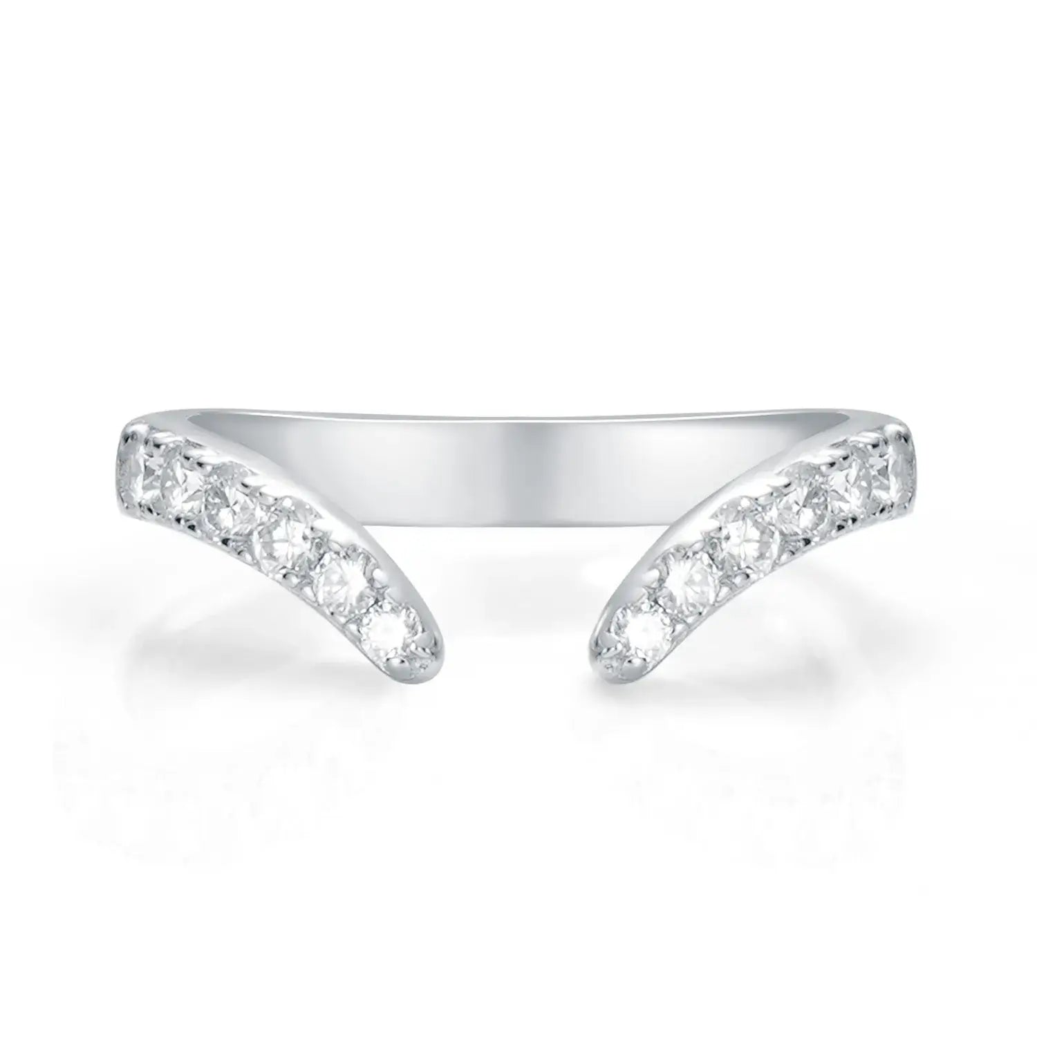 Chevron Marquise Cut Moissanite Diamond Stackable Engagement Ring