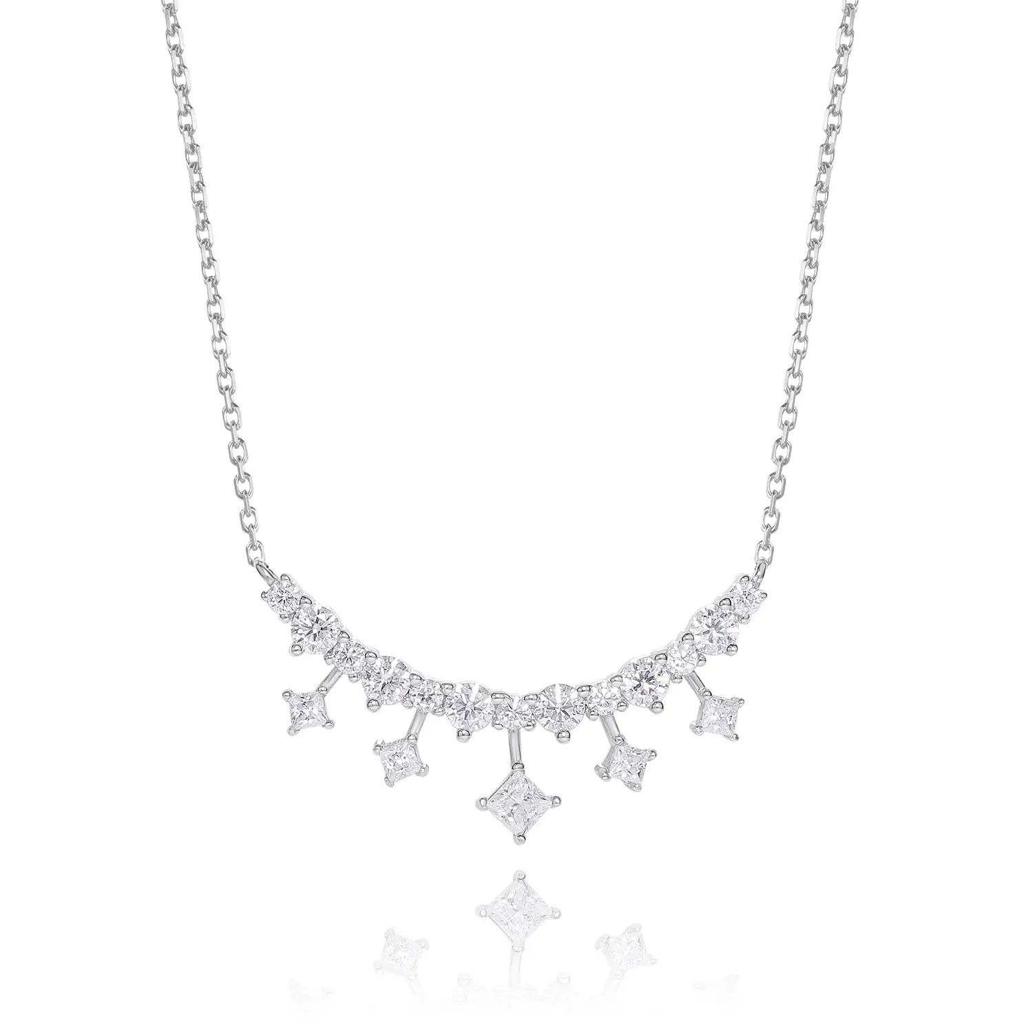 14K Gold Plated Radiant Orbit Moissanite Necklace