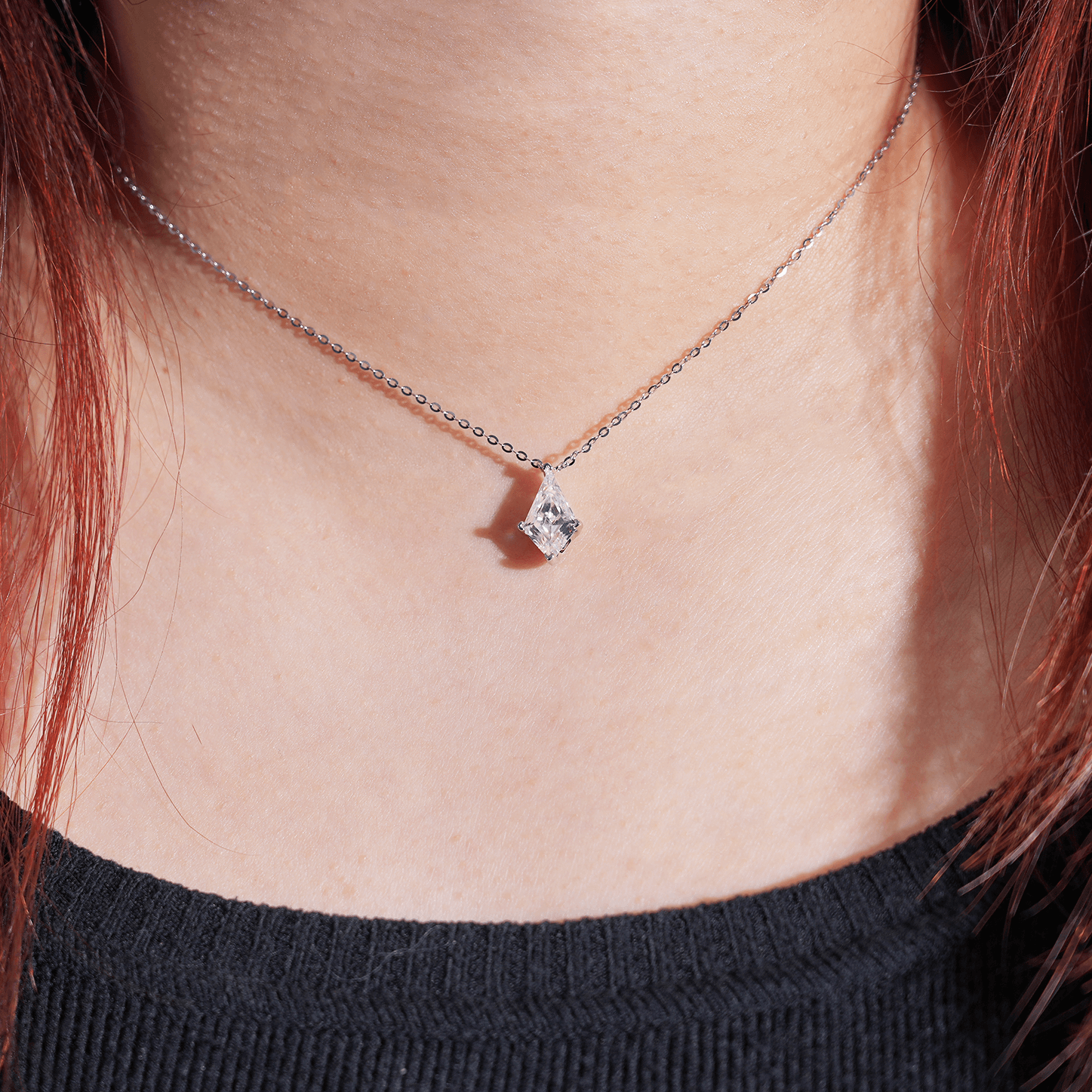 14K Gold Plated 7.5*12.5MM Kite Shape Moissanite Pendant