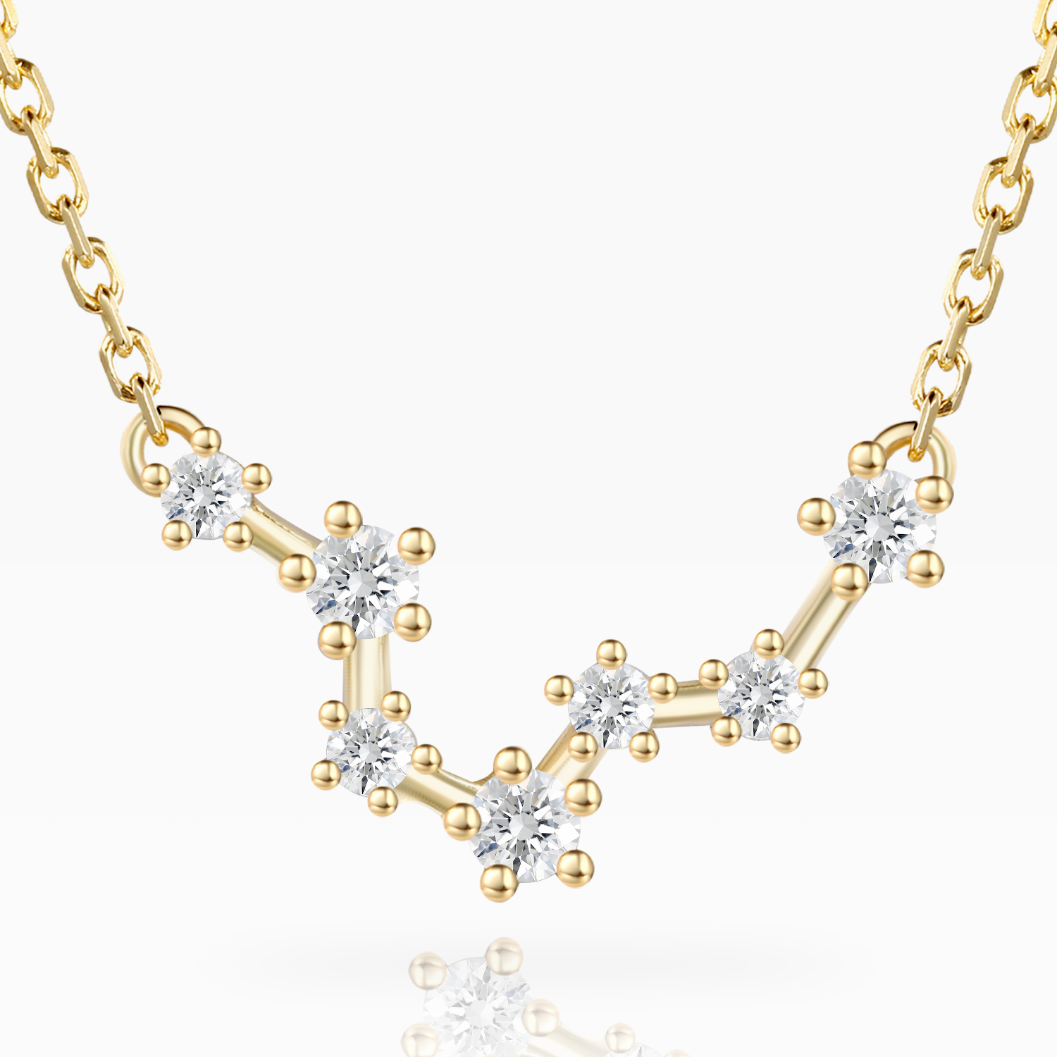 Personalized Star Sign Zodiac Pisces Moissanite Bracelet 14K Gold Plated Silver